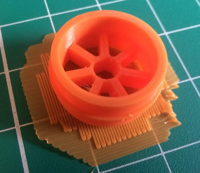 Seven Spoke Wheel on printing raft
